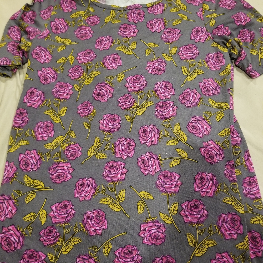 Lularoe Perfect Tee Purple Roses
